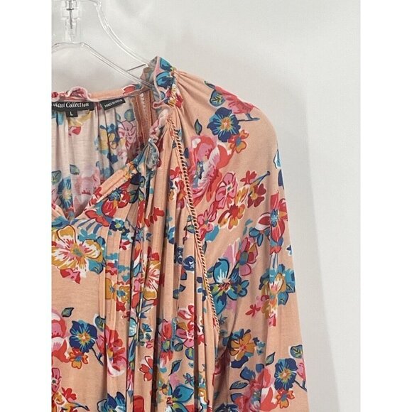 Tolani Floral Blouse Embroidered Boho Sz Large Boho Cottagecore Artsy - Picture 3 of 6